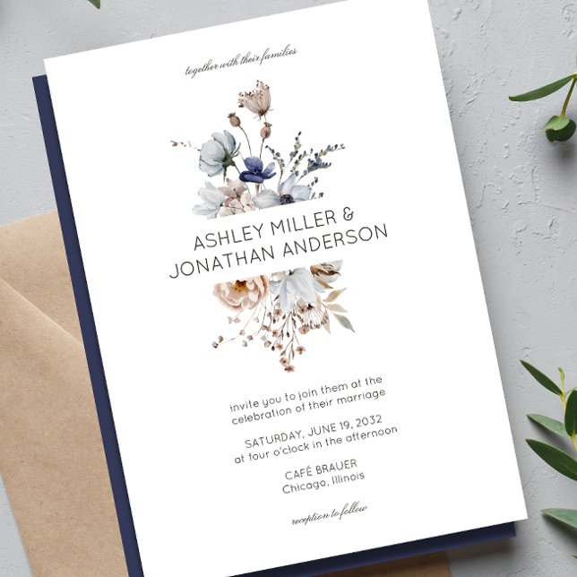 Elegant Modern Rustic Wildflower Wedding Invitation (Creator Uploaded)