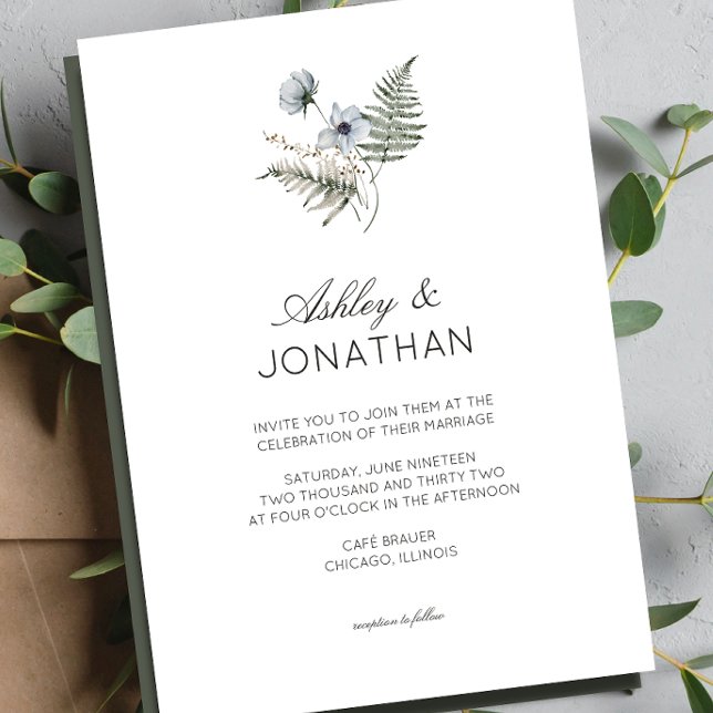 Elegant Modern Rustic Wildflower Wedding Invitation (Creator Uploaded)