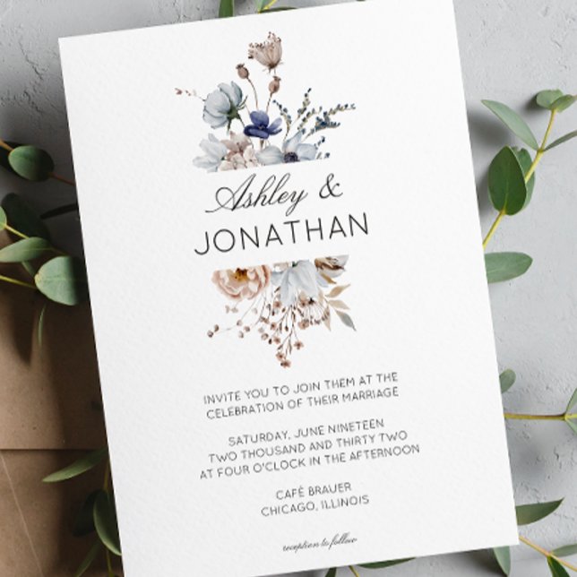Elegant Modern Rustic Wildflower Wedding Invitation (Creator Uploaded)
