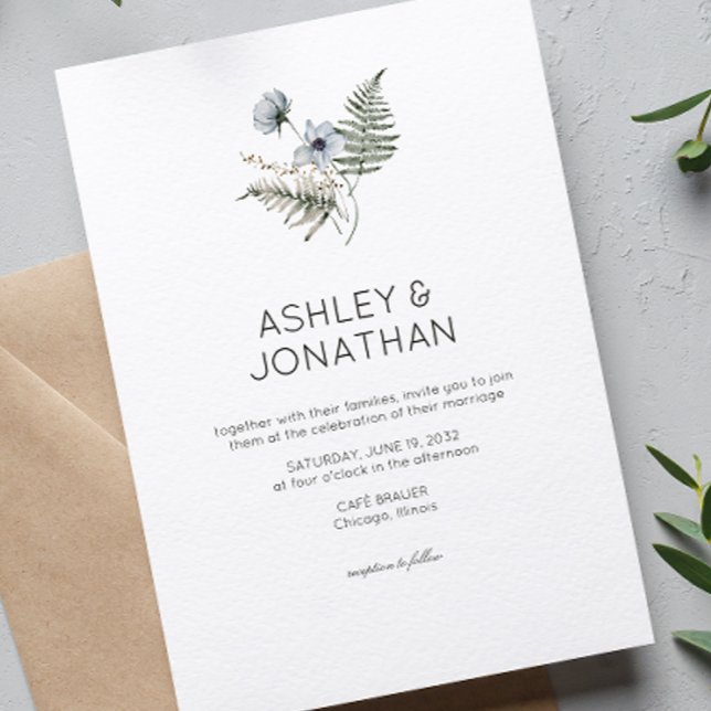 Elegant Modern Rustic Wildflower Wedding Invitation (Creator Uploaded)