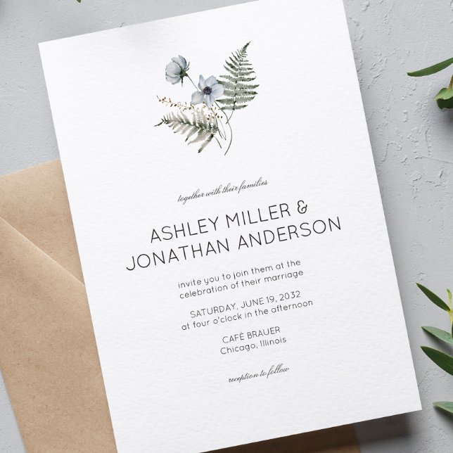 Elegant Modern Rustic Wildflower Wedding Invitation (Creator Uploaded)