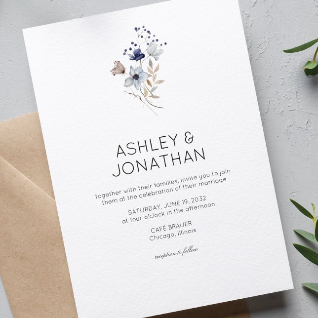 Elegant Modern Rustic Wildflower Wedding Invitation (Creator Uploaded)