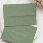 Elegant Modern Sage Color RSVP Return Address Envelope<br><div class="desc">Designed to coordinate with for the «Modern Classic» Wedding Invitation Collection. To change details,  click «Details». View the collection link on this page to see all of the matching items in this beautiful design or see the collection here: https://bit.ly/3rQMpxU</div>