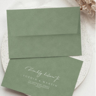 Elegant Modern Sage Color RSVP Return Address Envelope