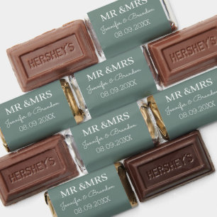 Elegant Modern Sage Green Calligraphy Wedding Hershey's Miniatures