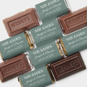 Elegant Modern Sage Green Calligraphy Wedding Hershey's Miniatures