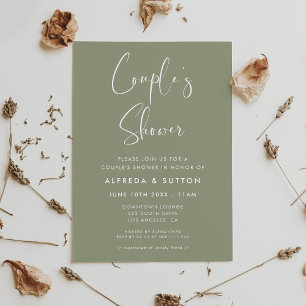 Elegant & Modern Sage Green Couple's Shower Invitation