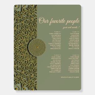 Elegant Modern Sage green & gold classic mandala F Foam Board