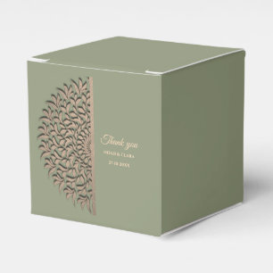 Elegant Modern Sage green & gold classic mandala Favor Boxes