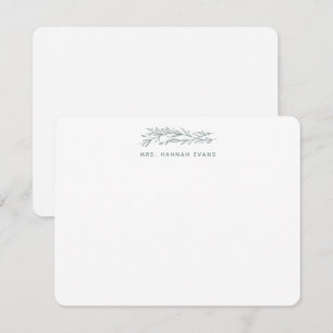  Elegant Modern Sage Green Laurel Professional Note Card