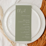 Elegant & modern Sage green Let's eat wedding Menu<br><div class="desc">Let's eat! Wedding or reception party menu. A modern typography and a trendy sage green color for your wedding stationery: choose this simple and elegant wedding suite. Fully customizable: you can change the background as well as the text color as you like.</div>