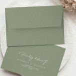 Elegant Modern Sage Green RSVP Return Address Envelope<br><div class="desc">Designed to coordinate with for the «Modern Classic» Wedding Invitation Collection. To change details,  click «Details». View the collection link on this page to see all of the matching items in this beautiful design or see the collection here: https://bit.ly/3rQMpxU</div>