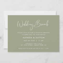 Elegant & Modern Sage Green Wedding Brunch Invitation