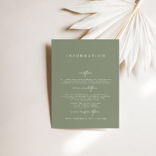 Elegant Modern Sage Green Wedding Enclosure Cards