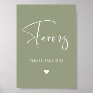 Elegant & Modern Sage Green wedding Favors sign