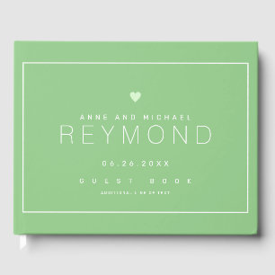 elegant modern sage green wedding guest-book guest book