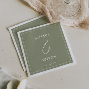 Elegant & Modern Sage Green wedding Napkins