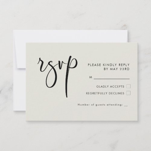 Elegant  modern sage green wedding RSVP