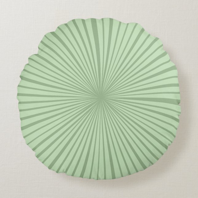 Elegant Modern Sage Green Wheel Trendy Fashionable Round Pillow (Front)