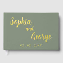 Elegant Modern Sage Wedding Guest Book