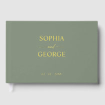 Elegant Modern Sage Wedding Guest Book