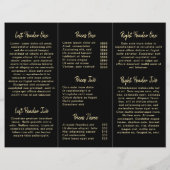 Elegant Modern Salon Black Gold Trifold Brochure (Back)
