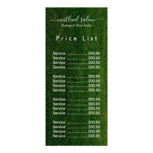 Elegant Modern Salon Price List Rack Card