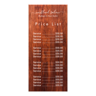 Elegant Modern Salon Price List Rack Card