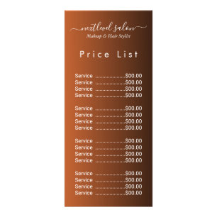 Elegant Modern Salon Price List Rack Card 
