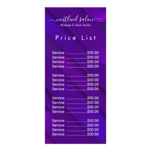 Elegant Modern Salon Price List Rack Card