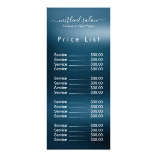 Elegant Modern Salon Price List Rack Card