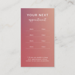 Elegant Modern Salon Spa Appointment Reminder Card