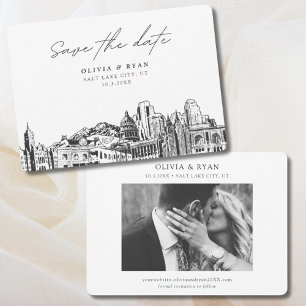 Elegant Modern Salt Lake City Save the Date Invitation