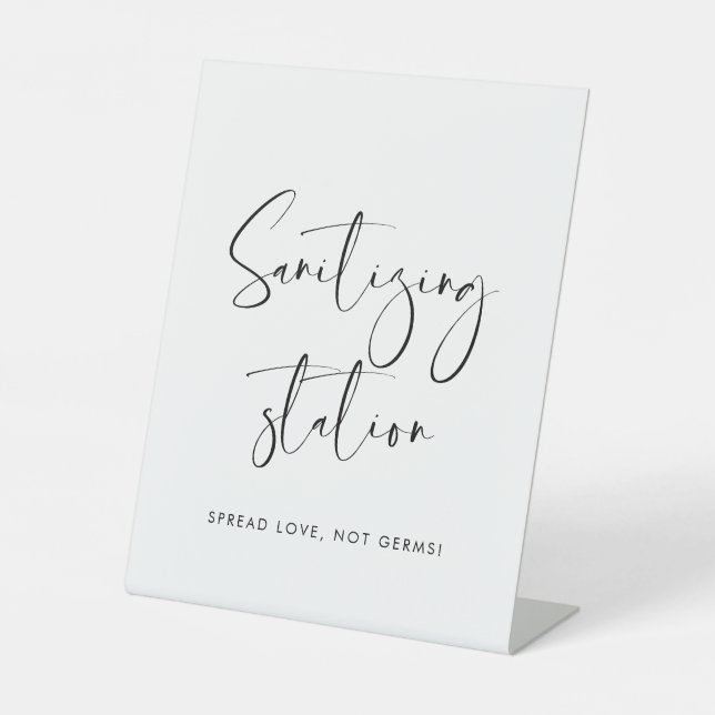 Elegant & modern Sanitizing station wedding sign (Front)