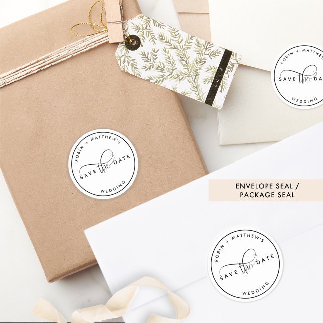 Elegant, Modern Save the Date Envelope Seal  (Creator Uploaded)