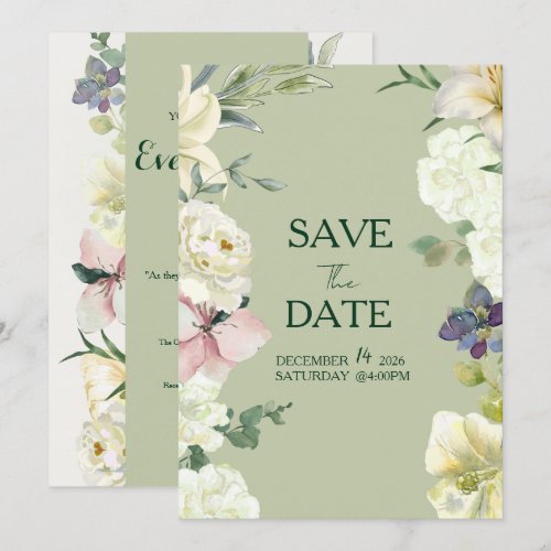 Elegant Modern Save the Date Wedding Invitation