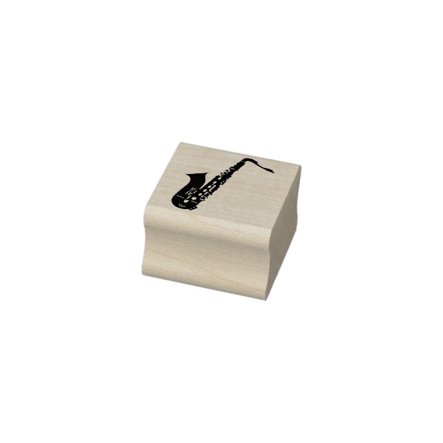  Elegant Modern Saxophone Cool Jazz Festival Music Rubber Stamp (Stamp)