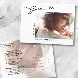 Elegant Modern Script 2 Photo Double Sided Postcard