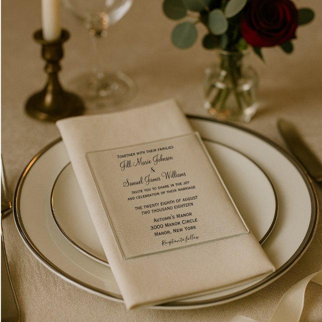 Elegant Modern Script Acrylic Invitations (Creator Uploaded)