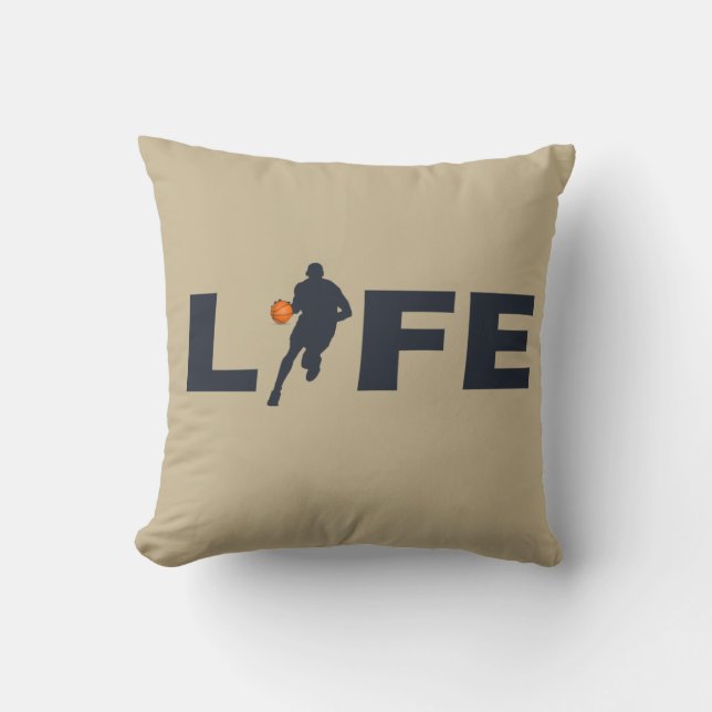 Elegant modern script basketball player  throw pillow (Front)