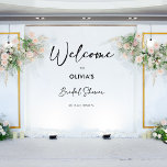 Elegant Modern Script | Bridal Shower Backdrop<br><div class="desc">This is one of the most versatile bridal shower decoration ideas that work for various themes depending on the rest of the decoration. This minimalist bridal shower backdrop features unique calligraphy that exudes elegance.</div>