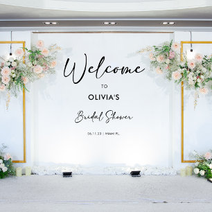 Elegant Modern Script   Bridal Shower Backdrop