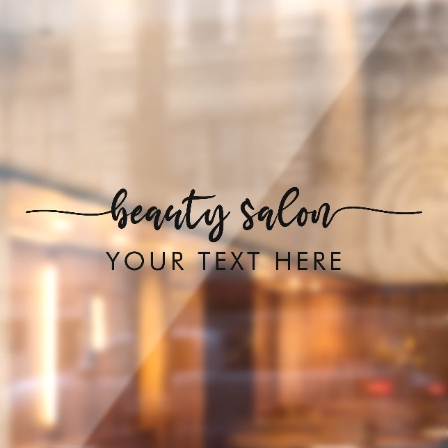 Elegant Modern Script Calligraphy Beauty Salon Window Cling (Sheet 2)