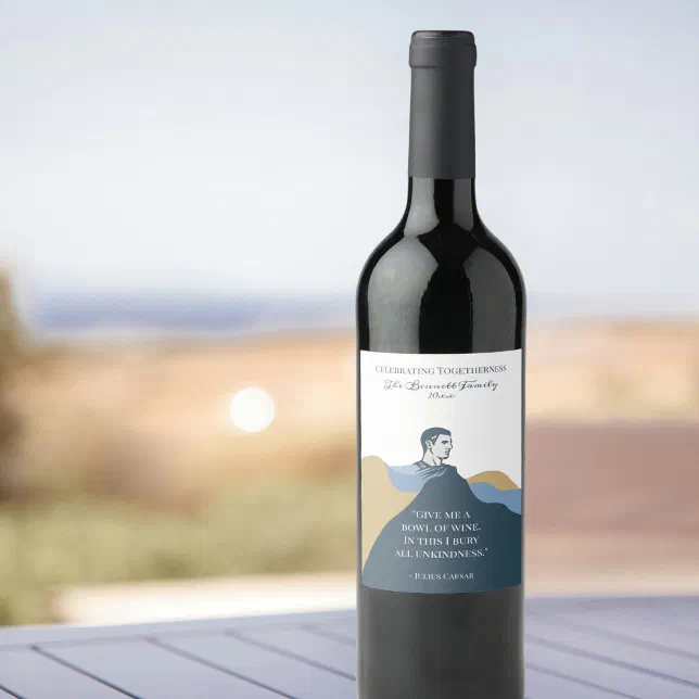 Elegant Modern Script Custom Color Wine Label – Glassware