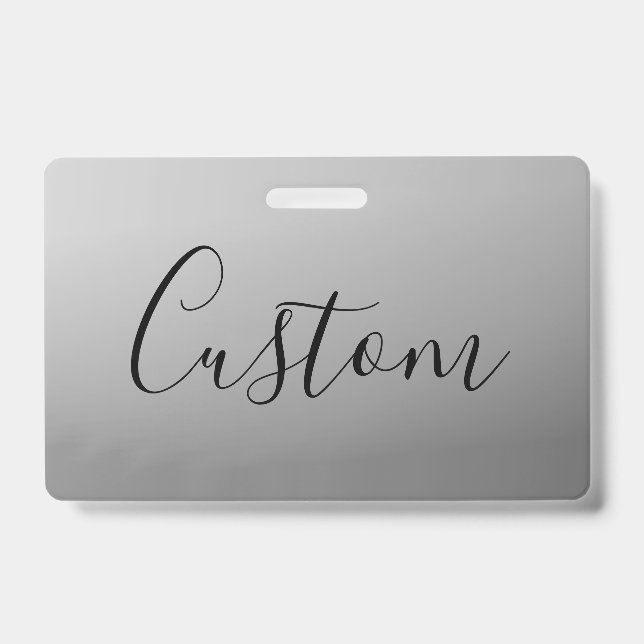 Elegant Modern Script Editable Black Text Writing Badge (Front)