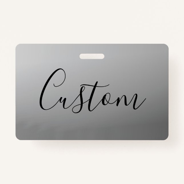 Elegant Modern Script Editable Black Text Writing Badge (Front)
