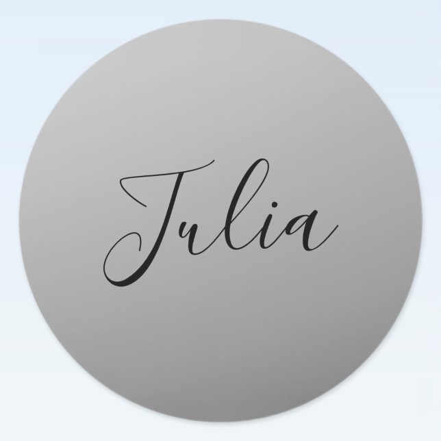 Elegant Modern Script Editable Black Text Writing Classic Round Sticker (Creator Uploaded)