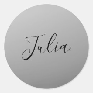 Elegant Modern Script Editable Black Text Writing Classic Round Sticker