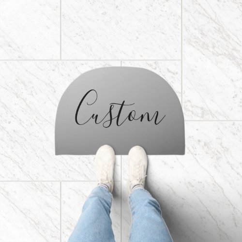 Elegant Modern Script Editable Black Text Writing Doormat