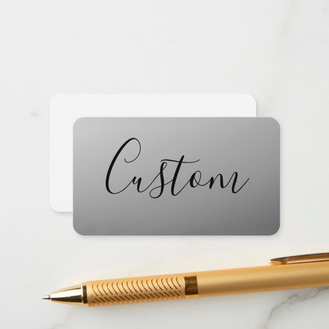 Elegant Modern Script Editable Black Text Writing Enclosure Card (Front/Back In Situ)